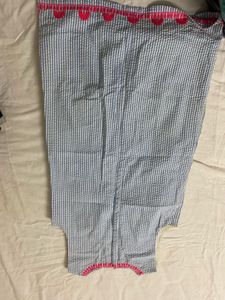 thick cotton striped white and blue dress