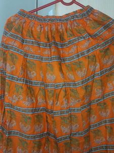 Orange Ethnic Skirt
