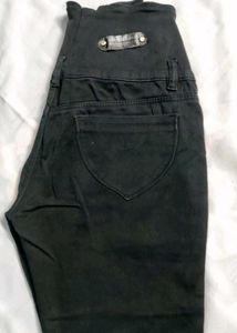 High-Waisted Black Jeans