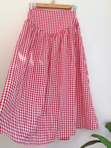 Red Gingham Maxi Skirt
