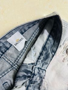 Ripped Denim Shorts