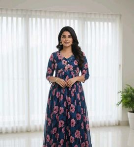 chinnon fabric ethnic kurti