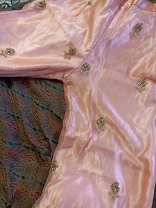 Neted Peach Kurta Set
