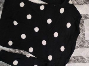 Cute Black Polka Dot Sweater
