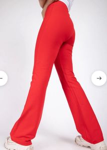 Red Flared Up Pants