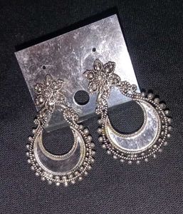 Silver Crescent Earrings