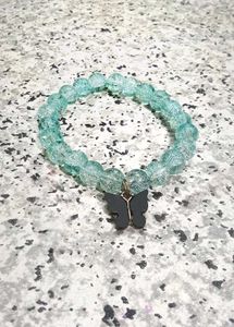 Teal Beaded Butterfly Bracelet