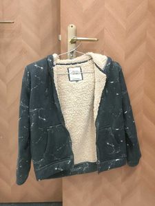 Marble Print Sherpa Lined Hoodie