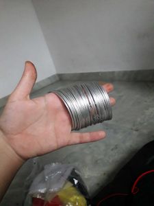 Silver Metal Bangles Set