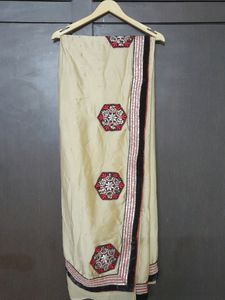 Golden Red Saree With Blouse