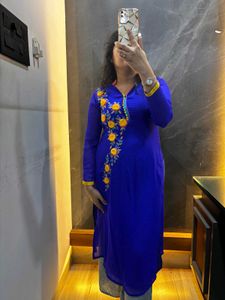 Transparent(See Through) Royal Blue 💙 Long Kurti