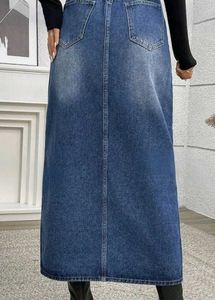 Denim Midi Pencil Skirt