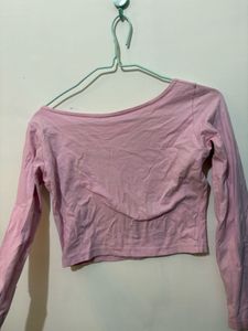 Pink Fitted Crop Top