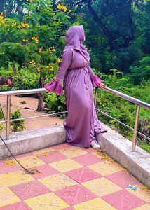 Elegant Purple Striped Dress
