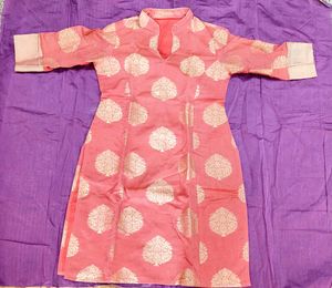 Peach Printed Kurta as good brand ne