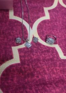 Party Wear Watch With Chain Set And Ring