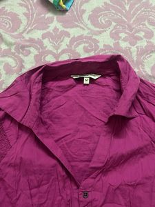 Pink Button-Down Top