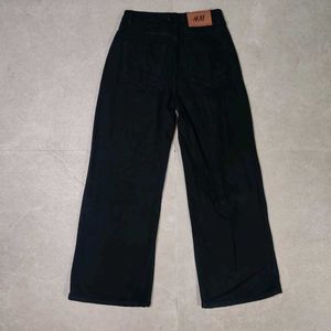 Black Wide Leg Distressed Jeans