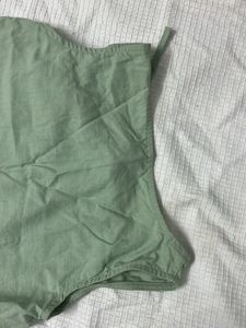 Flared Pista Green Sleeveless Top