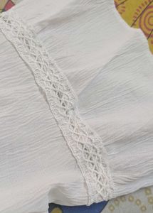 White flare beach vibe gown