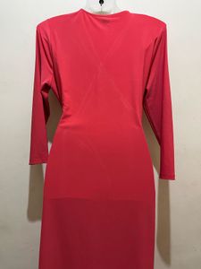 Peach Wrap Designer Dress