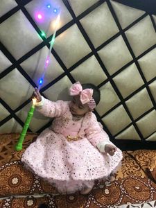 Girls Dress With Shrug And Belt