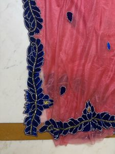 Pink Embroidered Saree