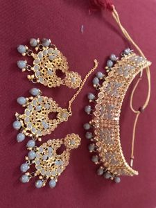 Grey And Golden Jewelry Set