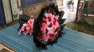 Satin Ribbon flowers/bouquet