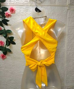 🎁Buy 2 Get 1 Free 🎁Yellow Crop Top