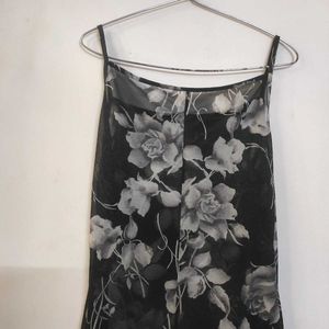 Floral Mesh Maxi Dress