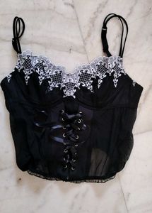 Black And White Lace Bustier