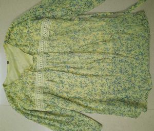 Floral Yellow Blouse Top