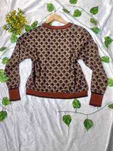 Vintage Pattern Knit Sweater 🤎