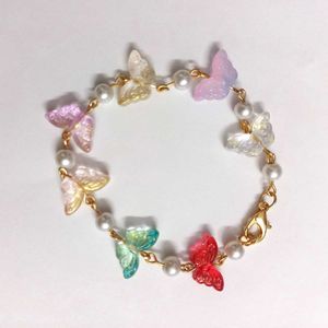Handmade Beaded Multicoloured Butterfly Bracelet