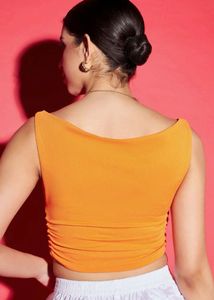 Orange Cowl Neck Top