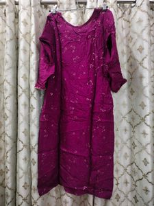 Purple Organza Kurta