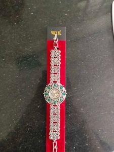 Elegant Silver &amp; Green Watch