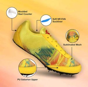 Nivia Zion-1Running Spikes Shoes-Yellow