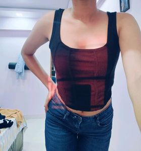 Black Corset Crop Top