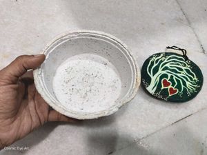 Combo Of Paper Bowl And Wooden Art Decor