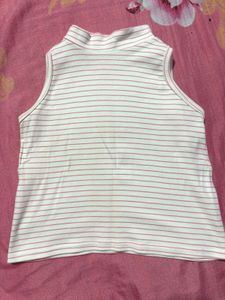 Striped Mock Neck Tank Top