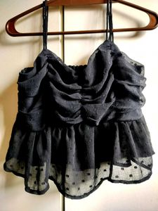 Casual sleeveless solid women black top