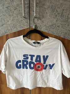 Stay Groovy White Crop Top