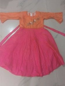 Girls Pink &amp; Peach Party Dress