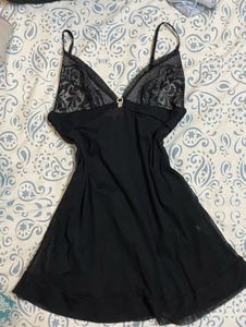 Black Lace Lingerie Slip Dress