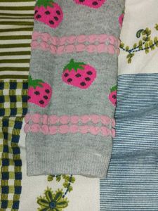 Strawberry Print Kids Leggings