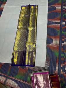 Blue &amp; Gold Pure Kanchipuram Silk Saree