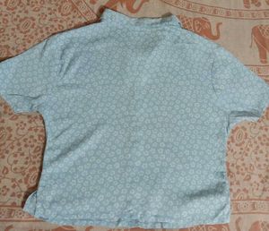 Blue Crop Shirt