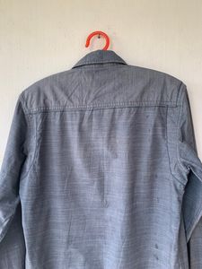Gray Long Sleeve Button-Down Shirt